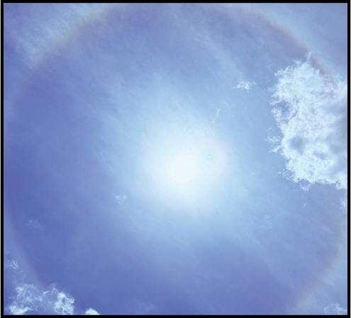 Photo of sun halo that Elson took with his phone camera